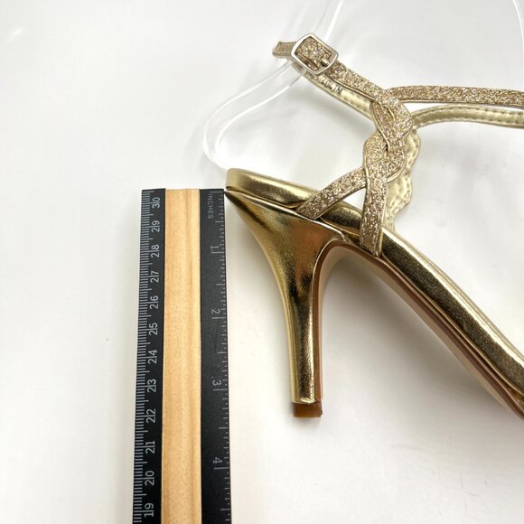 Touch‎ Ups Womens Size 6.5 Fran Gold Strappy Dress Sandals Heels Shoes - Picture 13 of 13